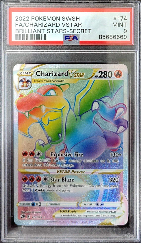 Charizard Vstar Rainbow PSA 9 (ENG) - Brilliant Stars