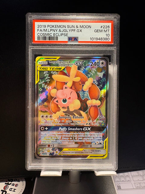 pokemon mega lopunny card Mega Lopunny & Jigglypuff (Alternate Full Art) 226/236 PSA 10