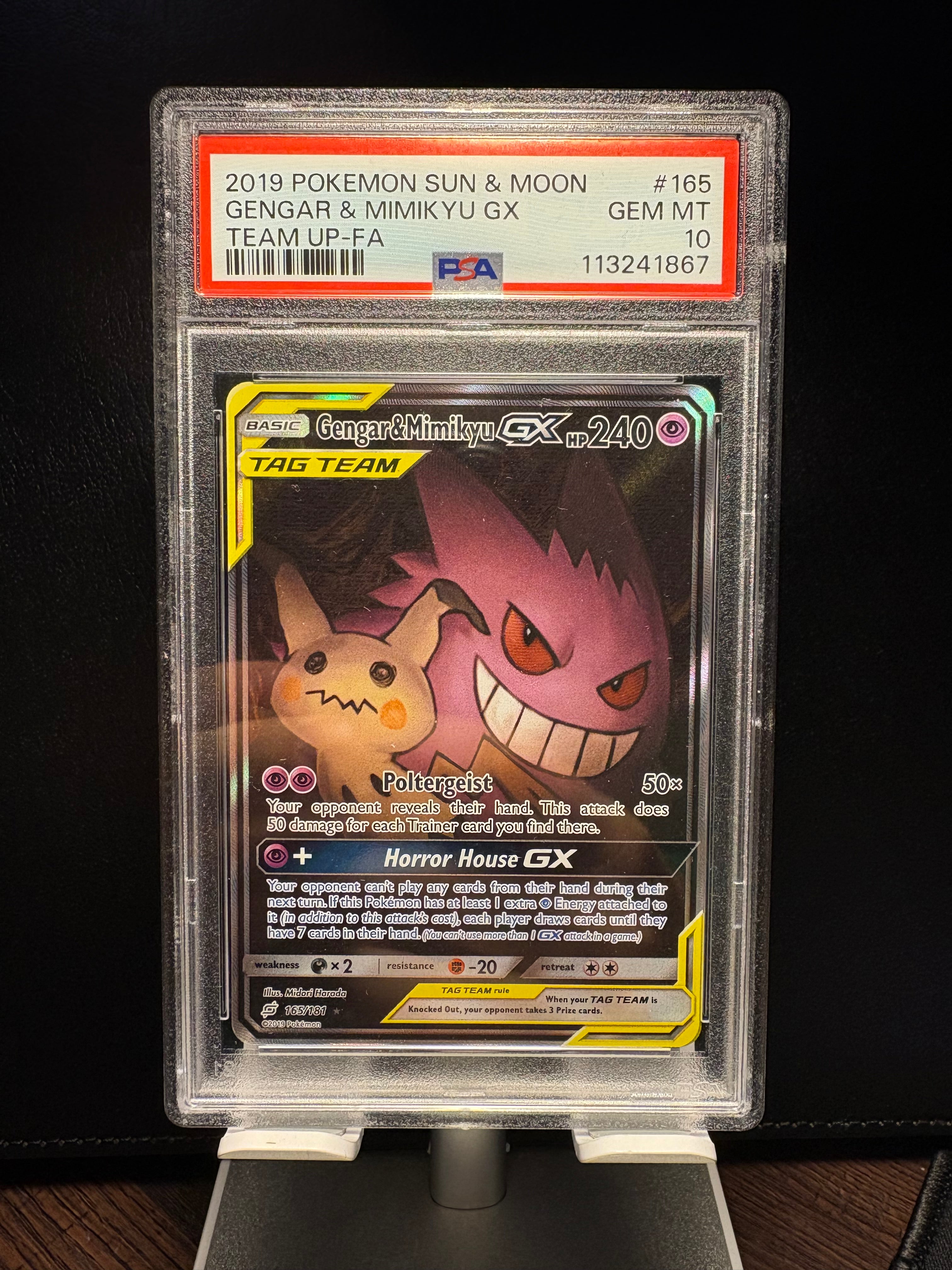 Gengar & Mimikyu GX (Alternate Full Art) 165/181 PSA 10 - Dot's Card Shop Gengar & Mimikyu GX (Alternate Full Art) 165/181 PSA 10 - Dot's Card Shop