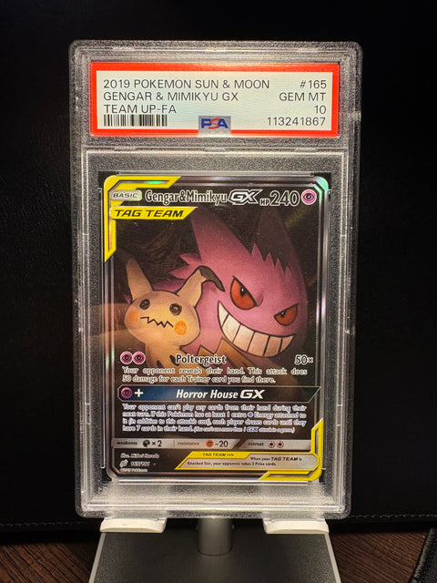 Gengar & Mimikyu GX (Alternate Full Art) 165/181 PSA 10